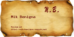 Mik Benigna névjegykártya